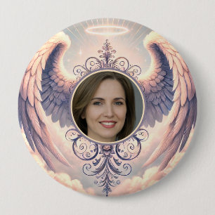 Badge Rond 10 Cm Ajouter Photo Custom Memorial Pastel