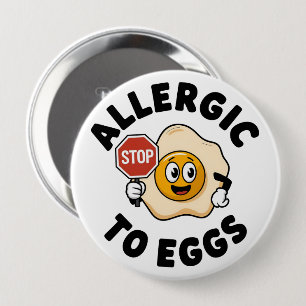 Badge Rond 10 Cm Alerte d'allergie aux oeufs