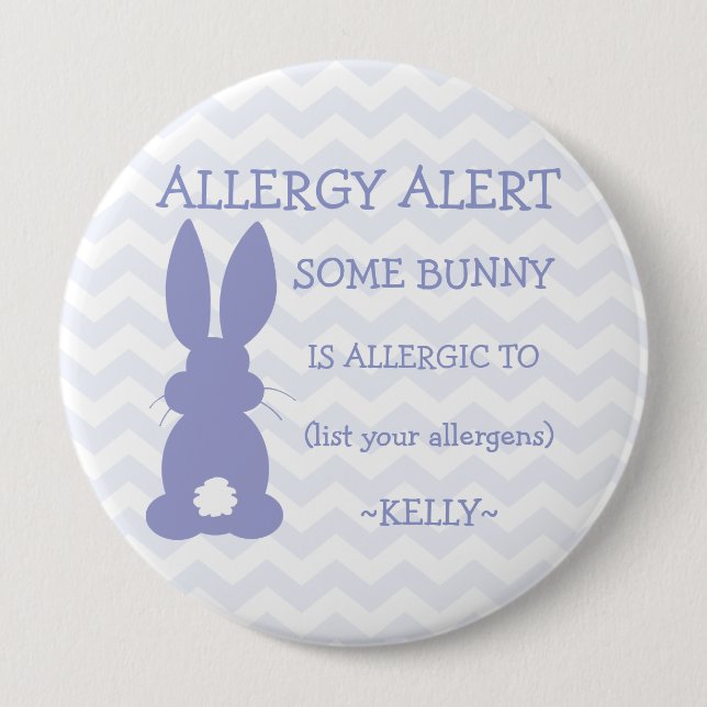 Badge Rond 10 Cm Alerte personnalisée d'allergie alimentaire de (Devant)