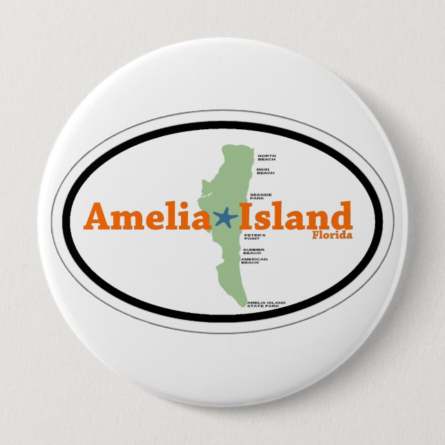 Badge Rond 10 Cm Amelia Island. (Devant)