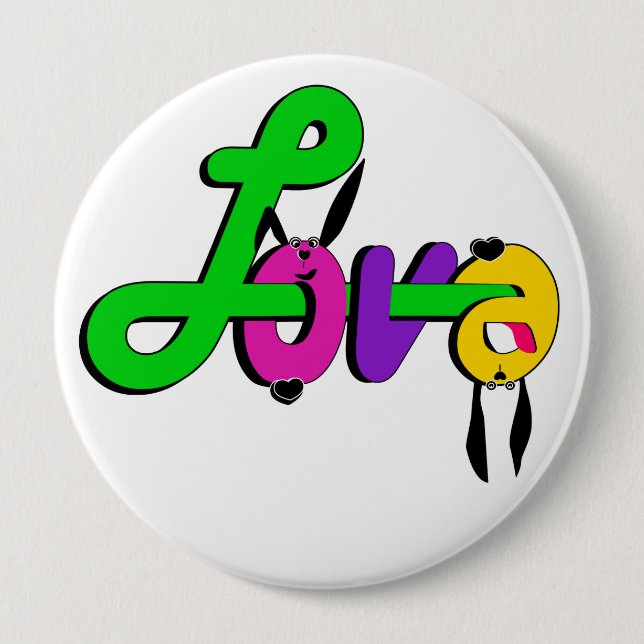 Badge Rond 10 Cm Amour (Devant)