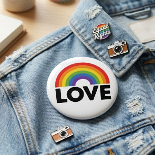Badge Rond 10 Cm Amour Arc-en-ciel Fierté Égalité Soutien Art de mo