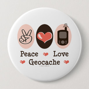 Badge Rond 10 Cm Amour Geocache de paix