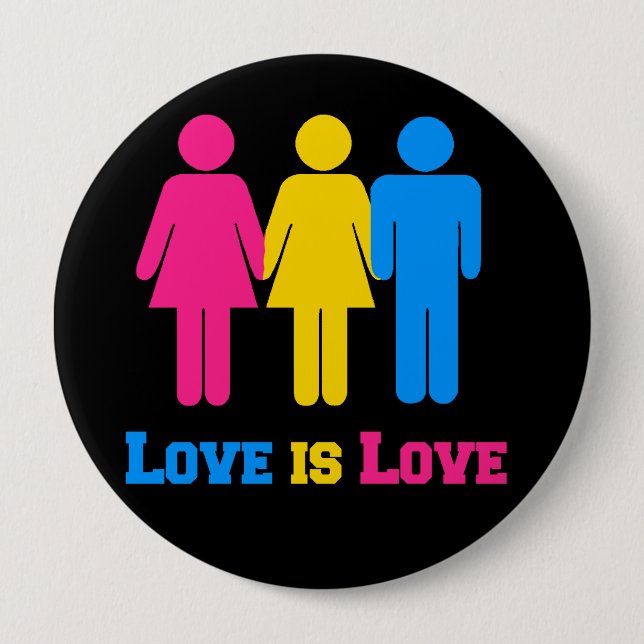 Badge Rond 10 Cm Amour Pansexual (Devant)