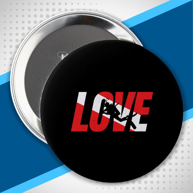 Badge Rond 10 Cm Amour, Plongée plongée plongée Gift Diver Down Dra (Créateur téléchargé)