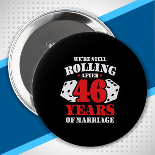 Badge Rond 10 Cm Amusant couple du 46e anniversaire marié 46 ans