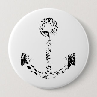 Badge Rond 10 Cm Ancre noire et blanche Art 2