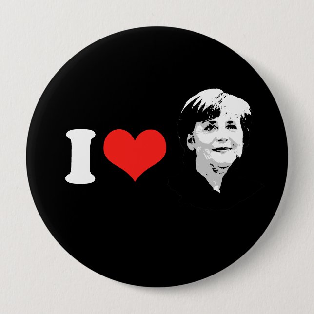 Badge Rond 10 Cm Angela Merkel (Devant)