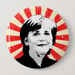 Badge Rond 10 Cm Angela Merkel