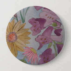 Badge Rond 10 Cm Anglais Cottage Garden