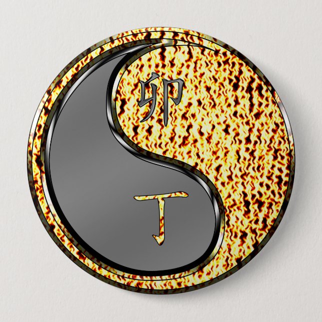 Badge Rond 10 Cm Année du lapin de feu (Devant)