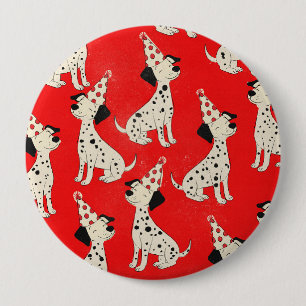 Badge Rond 10 Cm Anniversaire de chien vintage