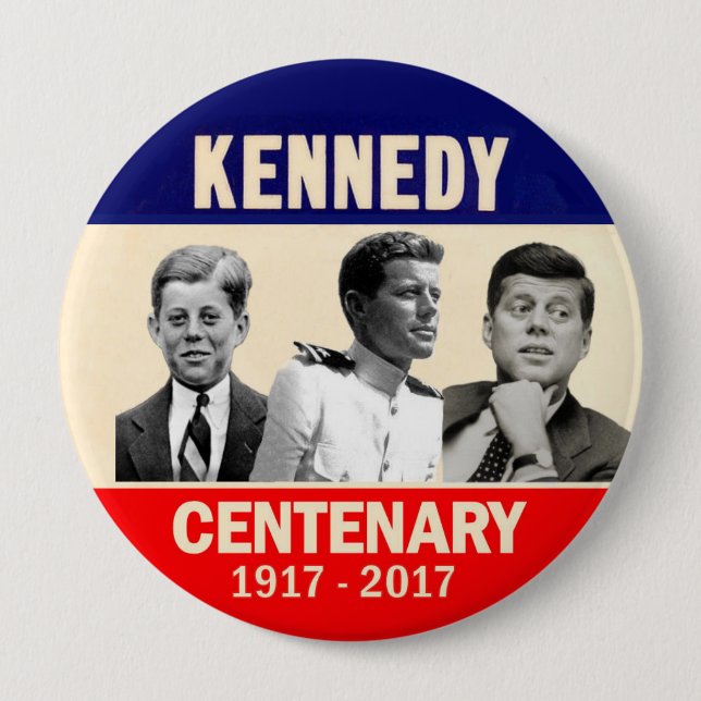 Badge Rond 10 Cm Anniversaire de JFK 100th (Devant)