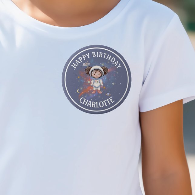 Badge Rond 10 Cm Anniversaire de l'Astronaute Garçon de l'Espace (Créateur téléchargé)