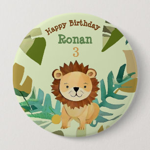 Badge Rond 10 Cm Anniversaire du Prince de la Petite Jungle