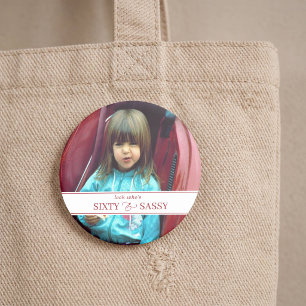 Badge Rond 10 Cm Anniversaire Important Grande Photo Personnalisée