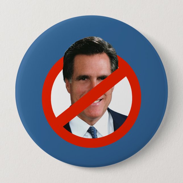 BADGE ROND 10 CM ANTI MITT ROMNEY PIC 2 (Devant)