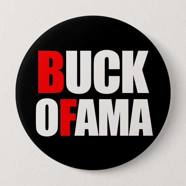 Badge Rond 10 Cm Anti-Obama - blanc du MÂLE OFAMA 2 (Devant)