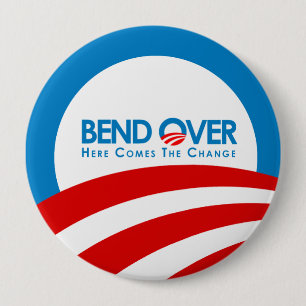 Badge Rond 10 Cm Anti-Obama - courbure plus de pour le changement