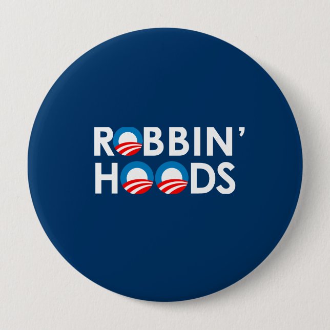 BADGE ROND 10 CM ANTI-OBAMA - ROBBIN' HOODS (Devant)