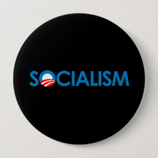 Badge Rond 10 Cm Anti-Obama - Socialism