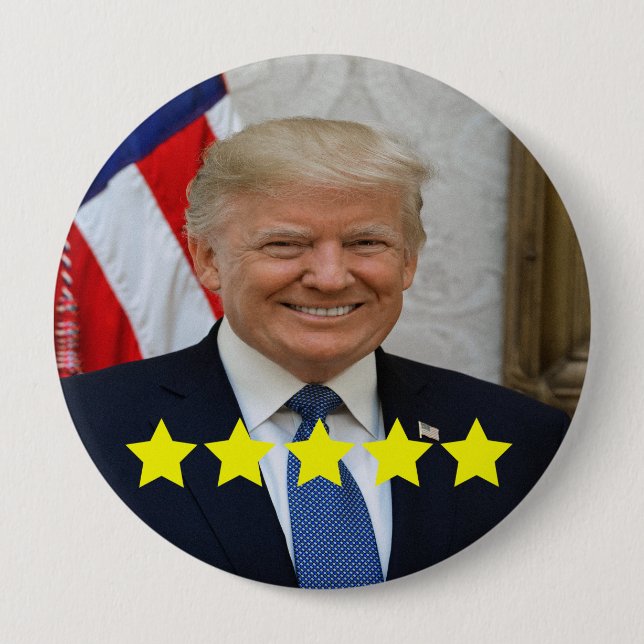 Badge Rond 10 Cm Approbation du président Donald Trump (Devant)