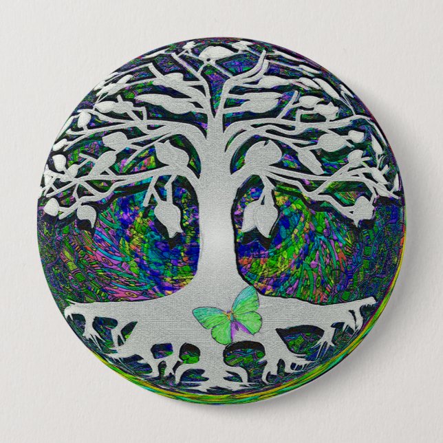Badge Rond 10 Cm Arbre de nouveaux débuts de la vie par Amelia (Devant)
