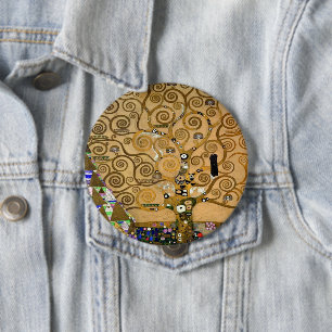 Badge Rond 10 Cm Arbre doré de la vie Art déco Symbole