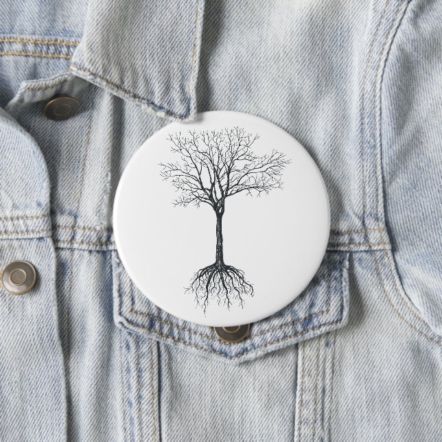 Badge Rond 10 Cm Arbre sans feuille (En situation)