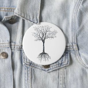 Badge Rond 10 Cm Arbre sans feuille