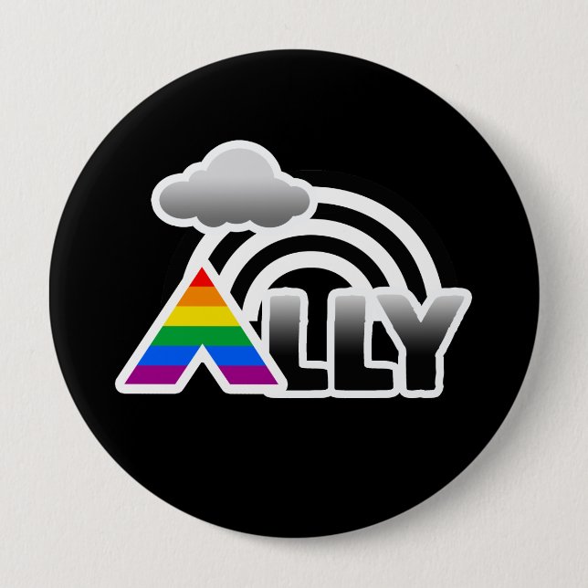BADGE ROND 10 CM ARC-EN-CIEL D'ALLIÉ - .PNG (Devant)