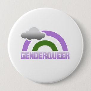 BADGE ROND 10 CM ARC-EN-CIEL DE GENDERQUEER