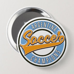 Badge Rond 10 Cm Argentine Champions de Football