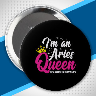 Badge Rond 10 Cm Aries Birthday Queen Astrology Zodiac March April