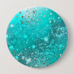 Badge Rond 10 Cm Arrière - plan à huile Turquoise de la menthe