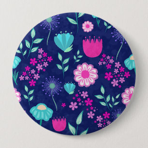 Badge Rond 10 Cm Arrière - plan à motif floral mignon