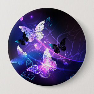 Badge Rond 10 Cm Arrière - plan avec papillons de nuit