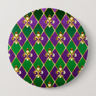 Badge Rond 10 Cm Arrière - plan de bijoux Mardi Gras