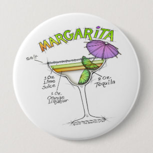 BADGE ROND 10 CM ART DE COCKTAIL DE RECETTE DE MARGARITA