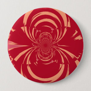 Badge Rond 10 Cm Art déco rétro de la Baleine rouge