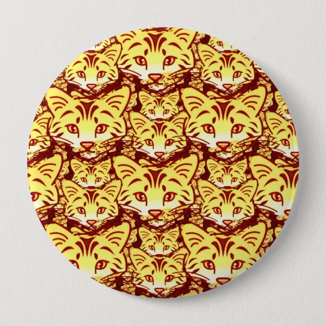 Badge Rond 10 Cm Art félin moderne (Devant)