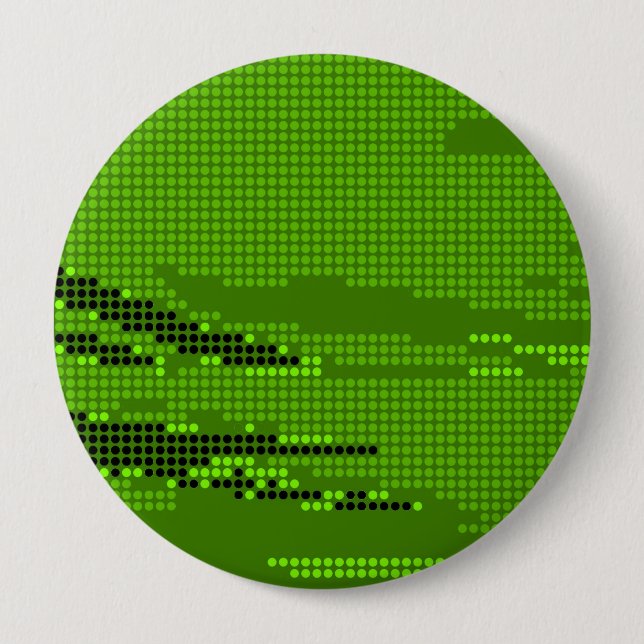 BADGE ROND 10 CM ART RETRO POINTS DE NEON DE LIME VERT (Devant)