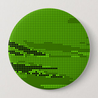 BADGE ROND 10 CM ART RETRO POINTS DE NEON DE LIME VERT