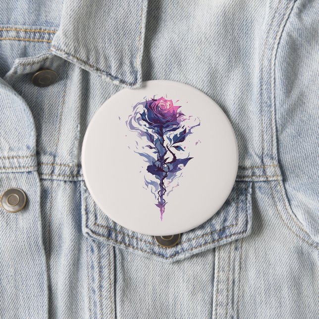 Badge Rond 10 Cm Art Rose élégant (En situation)