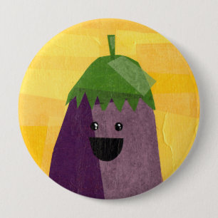 Badge Rond 10 Cm Aubergine ! Vegeta-Bouton