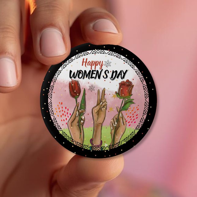 Badge Rond 10 Cm Audacieux et stimulant : déclaration moderne pour  (Bold & Empowering: Modern WOMEN'S DAY Statement Button)