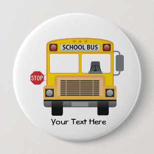 Badge Rond 10 Cm Autobus scolaire personnalisable