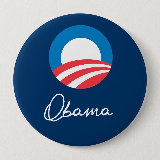 BADGE ROND 10 CM AUTOGRAPHIE OBAMA (Devant)