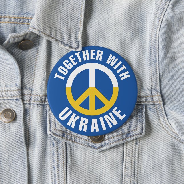 Badge Rond 10 Cm Avec L'Ukraine (En situation)