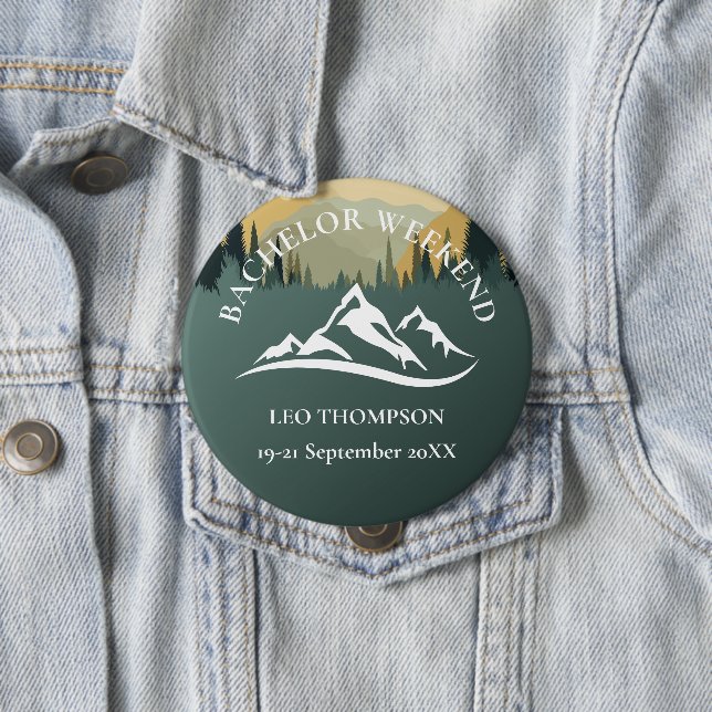 Badge Rond 10 Cm Aventure de plein air Week-end de garçon manqué en (En situation)